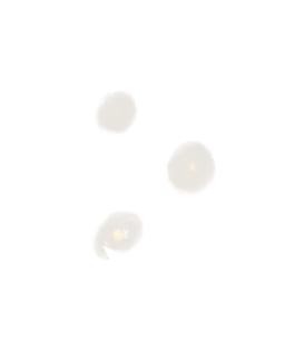 Three small hand-painted white signal dots.